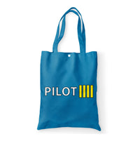 Thumbnail for Pilot & Stripes (4 Lines) Designed Tote Bags