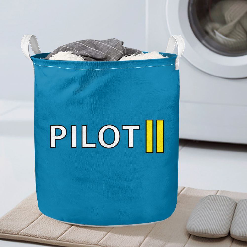 Pilot & Stripes (2 Lines) Designed Laundry Baskets