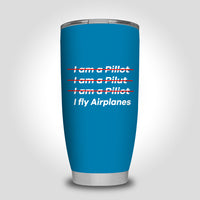 Thumbnail for I Fly Airplanes Designed Tumbler Travel Mugs