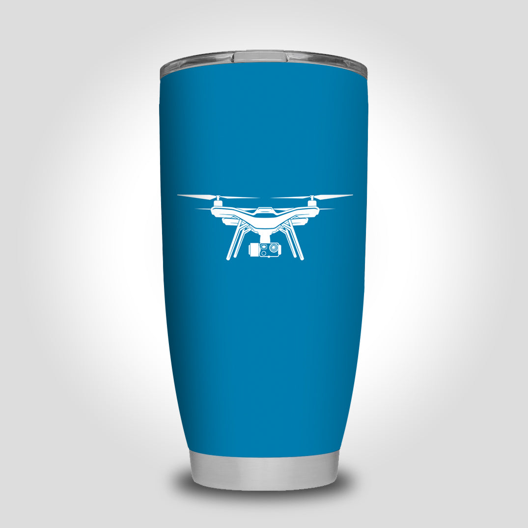 Drone Silhouette Designed Tumbler Travel Mugs