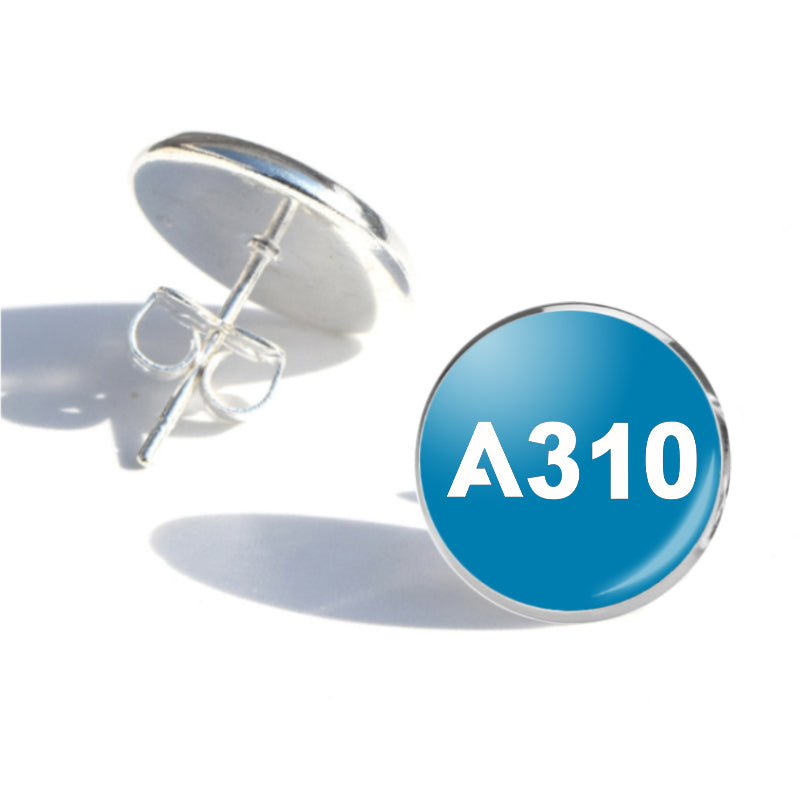 A310 Flat Text Designed Stud Earrings
