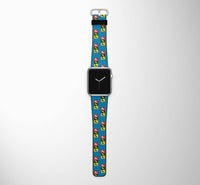 Thumbnail for Flat Colourful 737 Designed Leather Apple Watch Straps