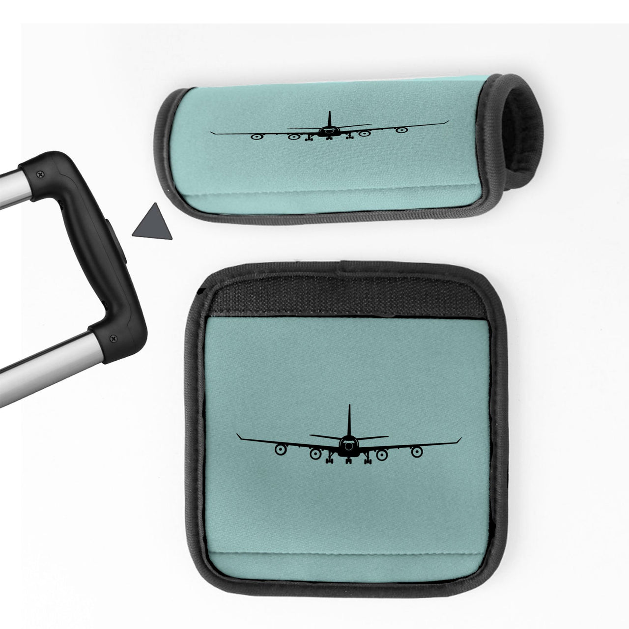 Airbus A340 Silhouette Designed Neoprene Luggage Handle Covers