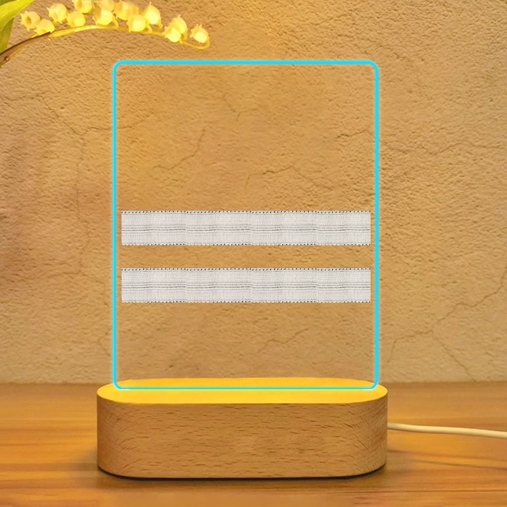 Pilot Epaulettes (Silver) 2 Lines Designed Night Lamp