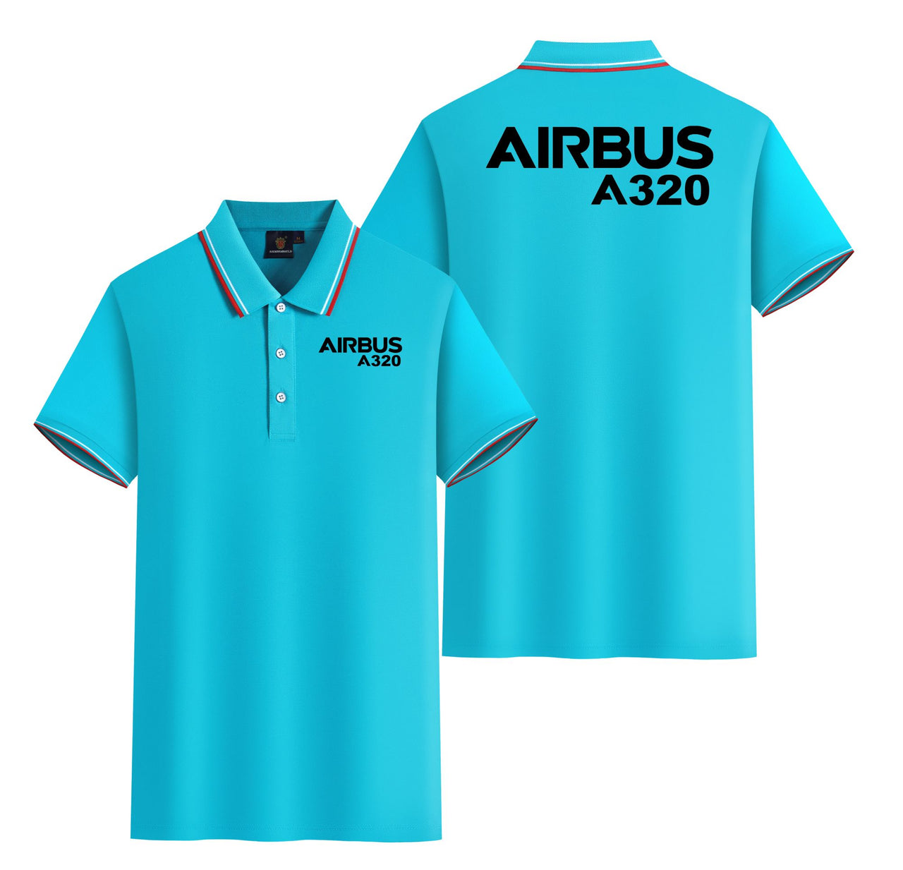 Airbus A320 & Text Designed Stylish Polo T-Shirts (Double-Side)