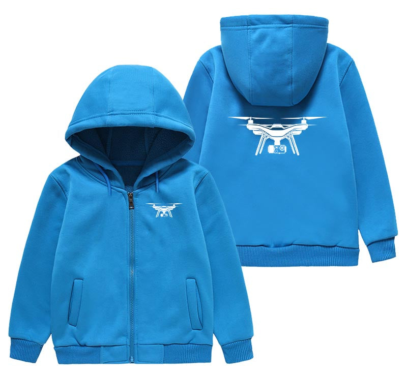 Drone Silhouette Designed "CHILDREN" Zipped Hoodies