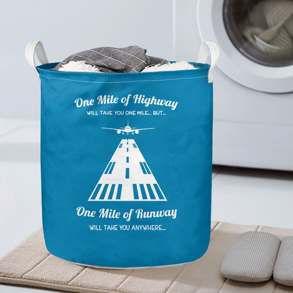One Mile of Runway Will Take you Anywhere Designed Laundry Baskets