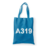 Thumbnail for A319 Flat Text Designed Tote Bags