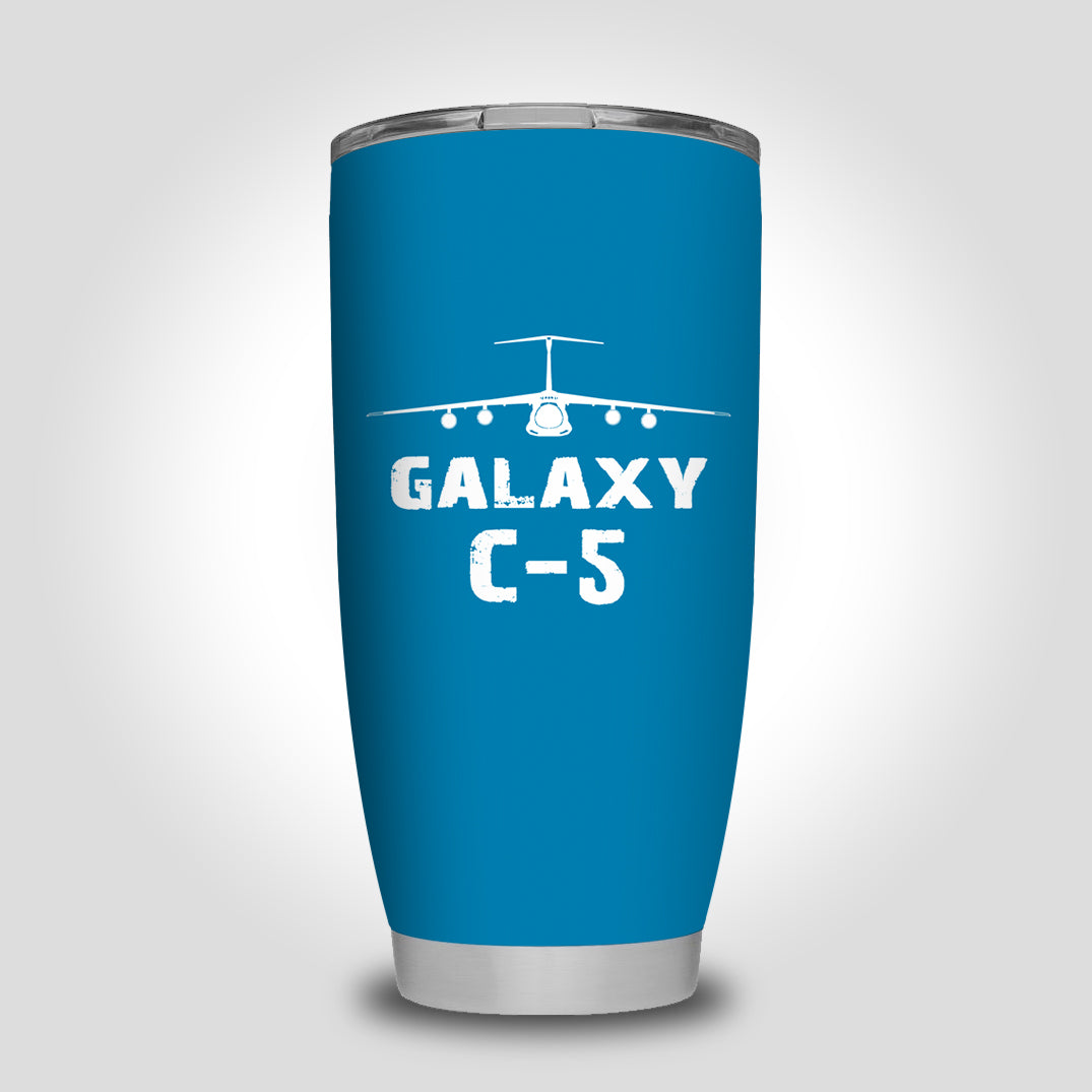 Galaxy C-5 & Plane Designed Tumbler Travel Mugs