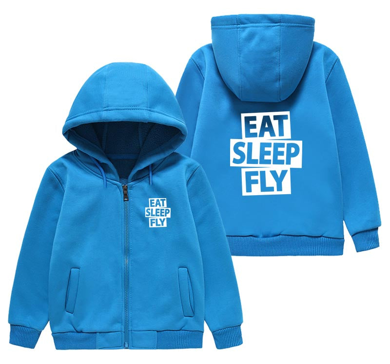Eat Sleep Fly Designed "CHILDREN" Zipped Hoodies