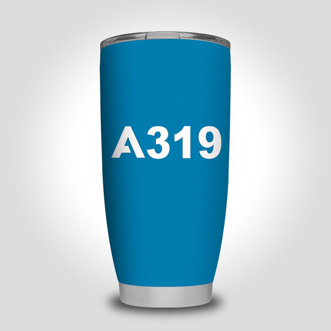 A319 Flat Text Designed Tumbler Travel Mugs