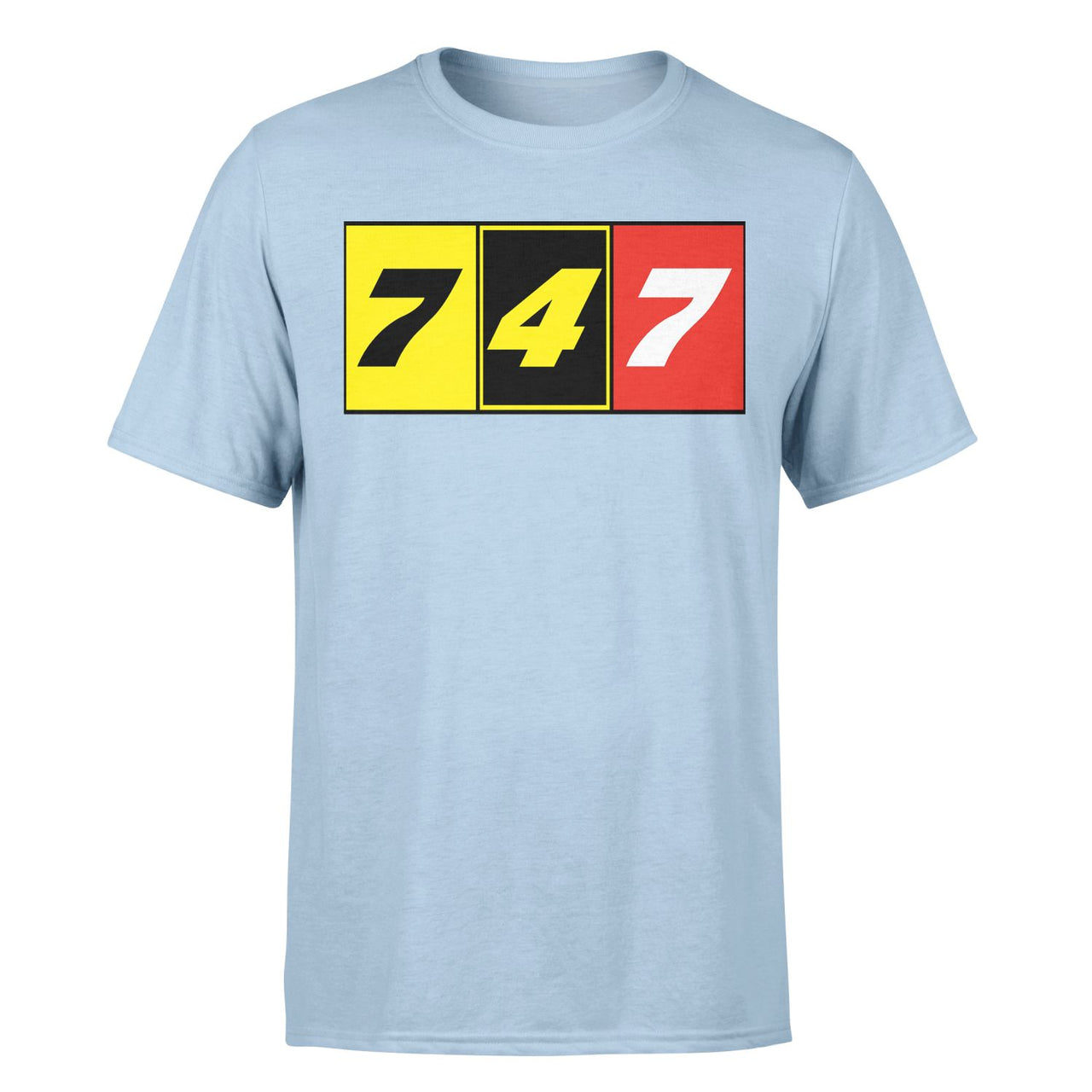 Flat Colourful 747 Designed T-Shirts