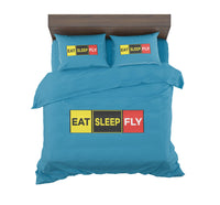 Thumbnail for Eat Sleep Fly (Colourful) Designed Bedding Sets