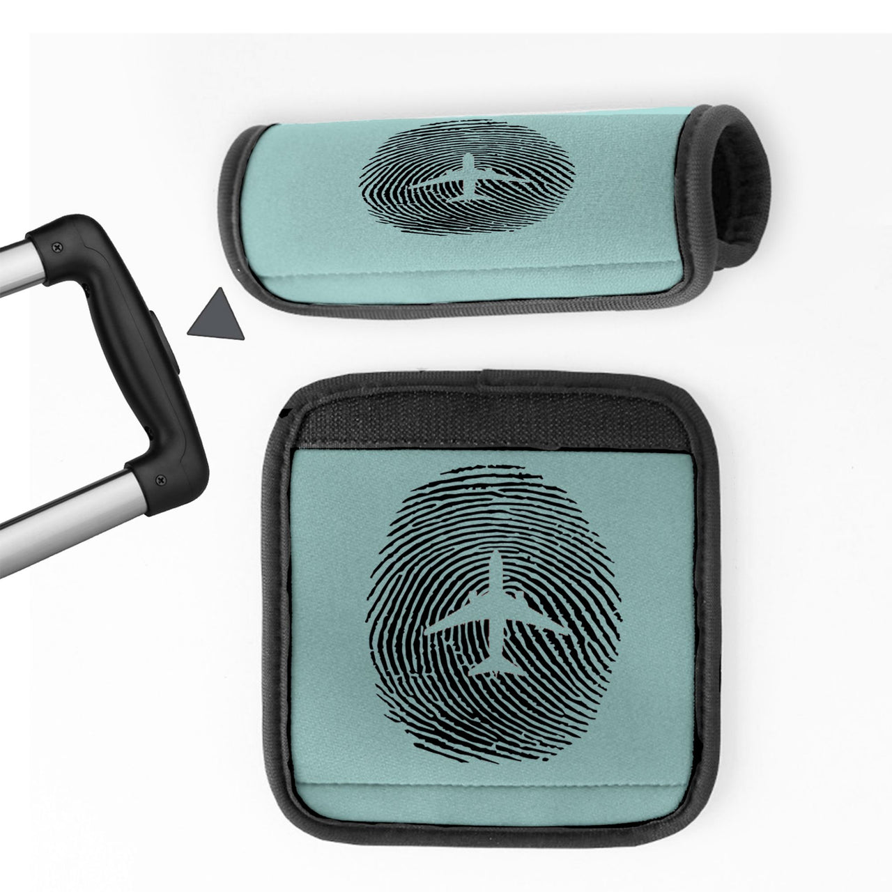 Aviation Finger Print Designed Neoprene Luggage Handle Covers