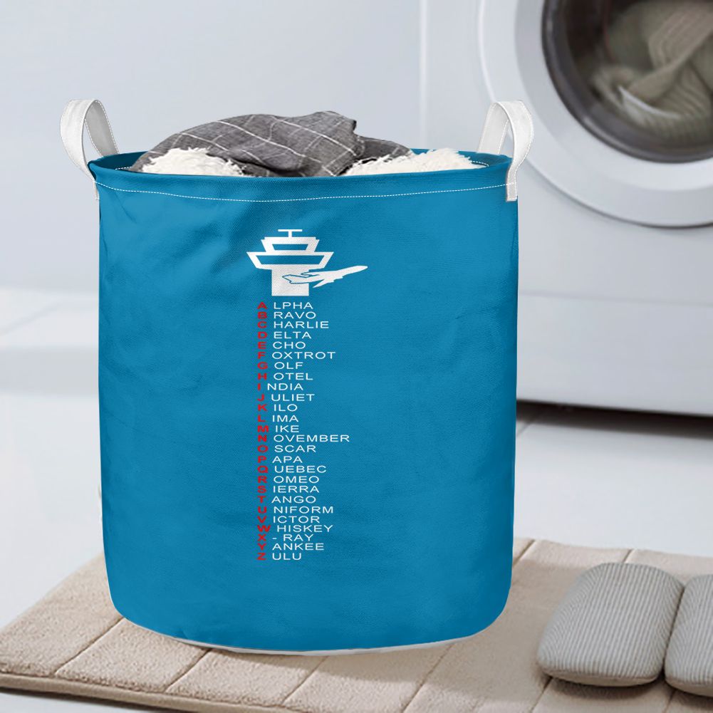 Aviation Alphabet Designed Laundry Baskets
