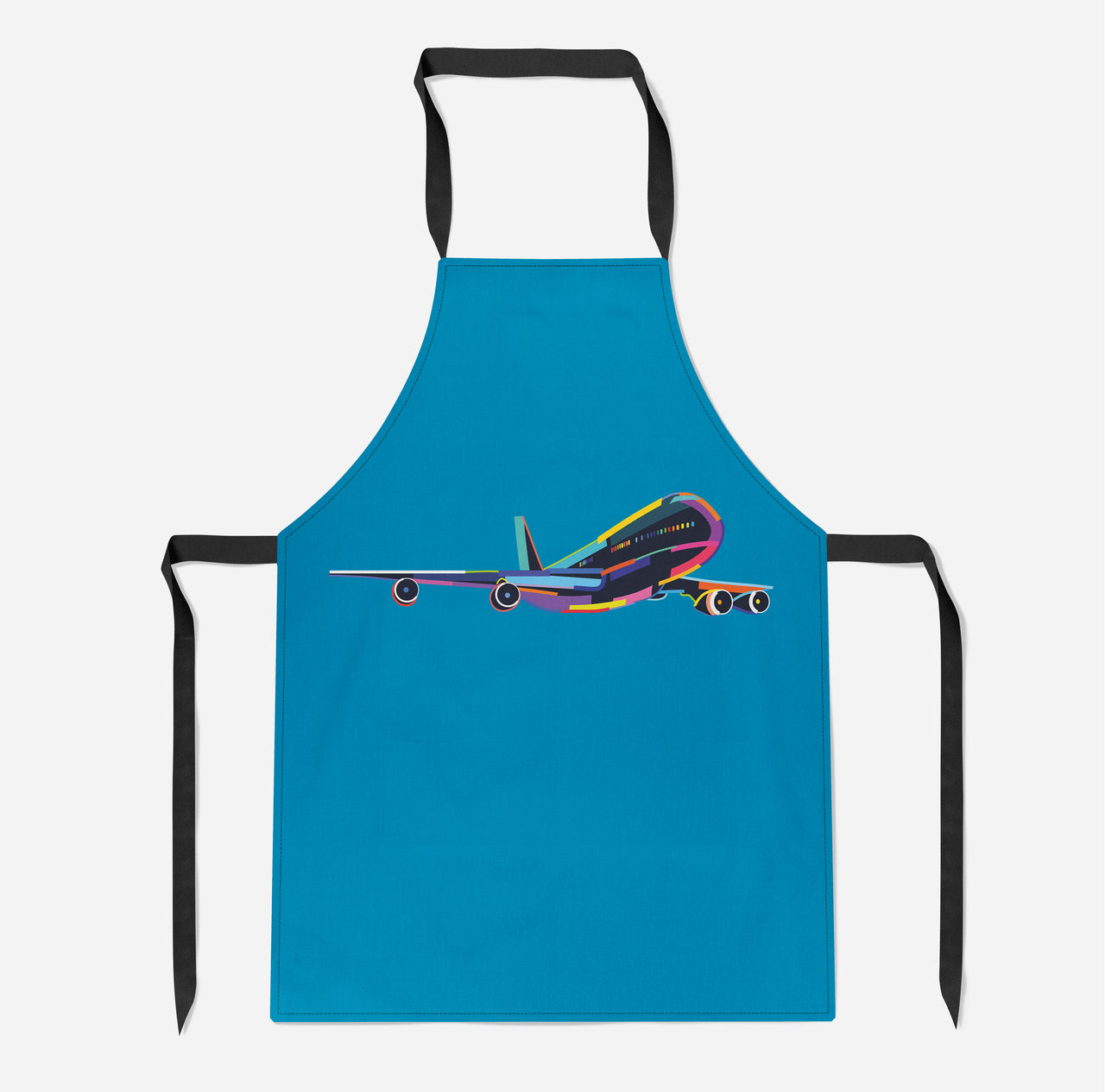 Multicolor Airplane Designed Kitchen Aprons