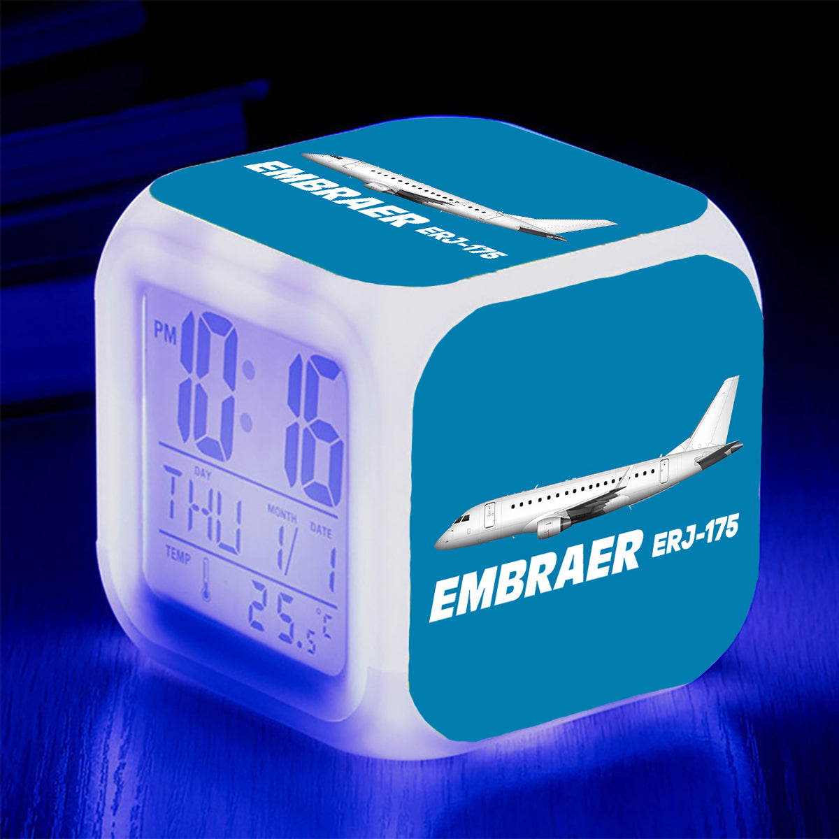 The Embraer ERJ-175 Designed "7 Colour" Digital Alarm Clock
