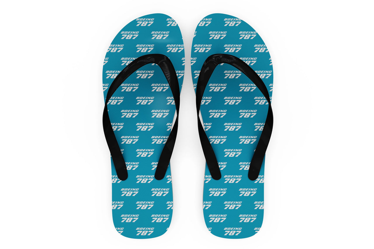 Boeing 787 & Text Designed Slippers (Flip Flops)