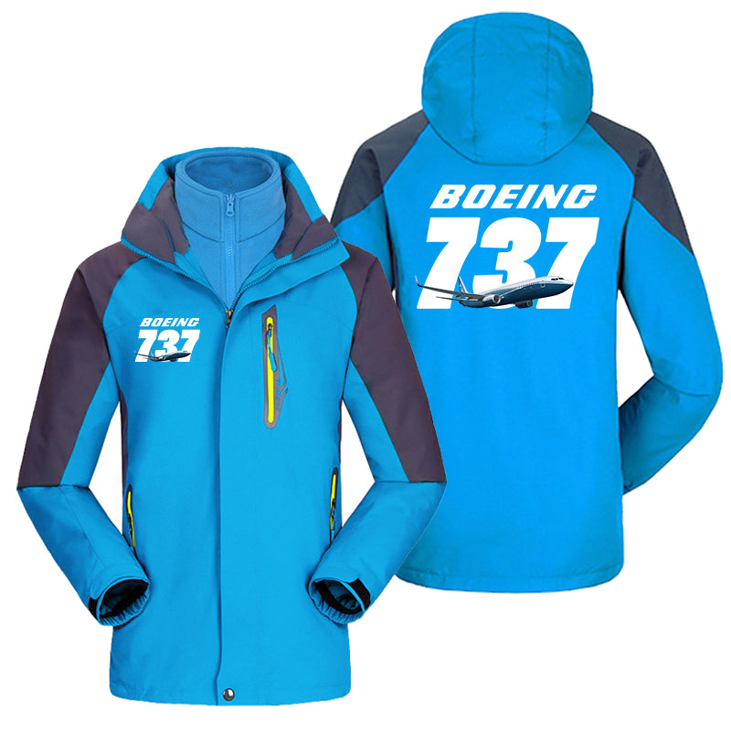 Super Boeing 737+Text Designed Thick Skiing Jackets