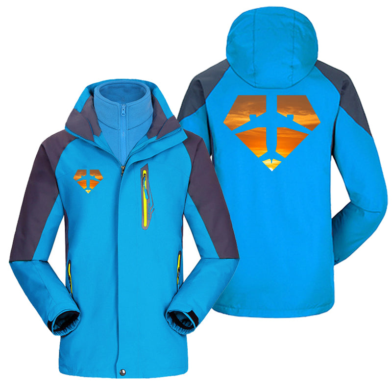Supermen of The Skies (Sunset) Designed Thick Skiing Jackets