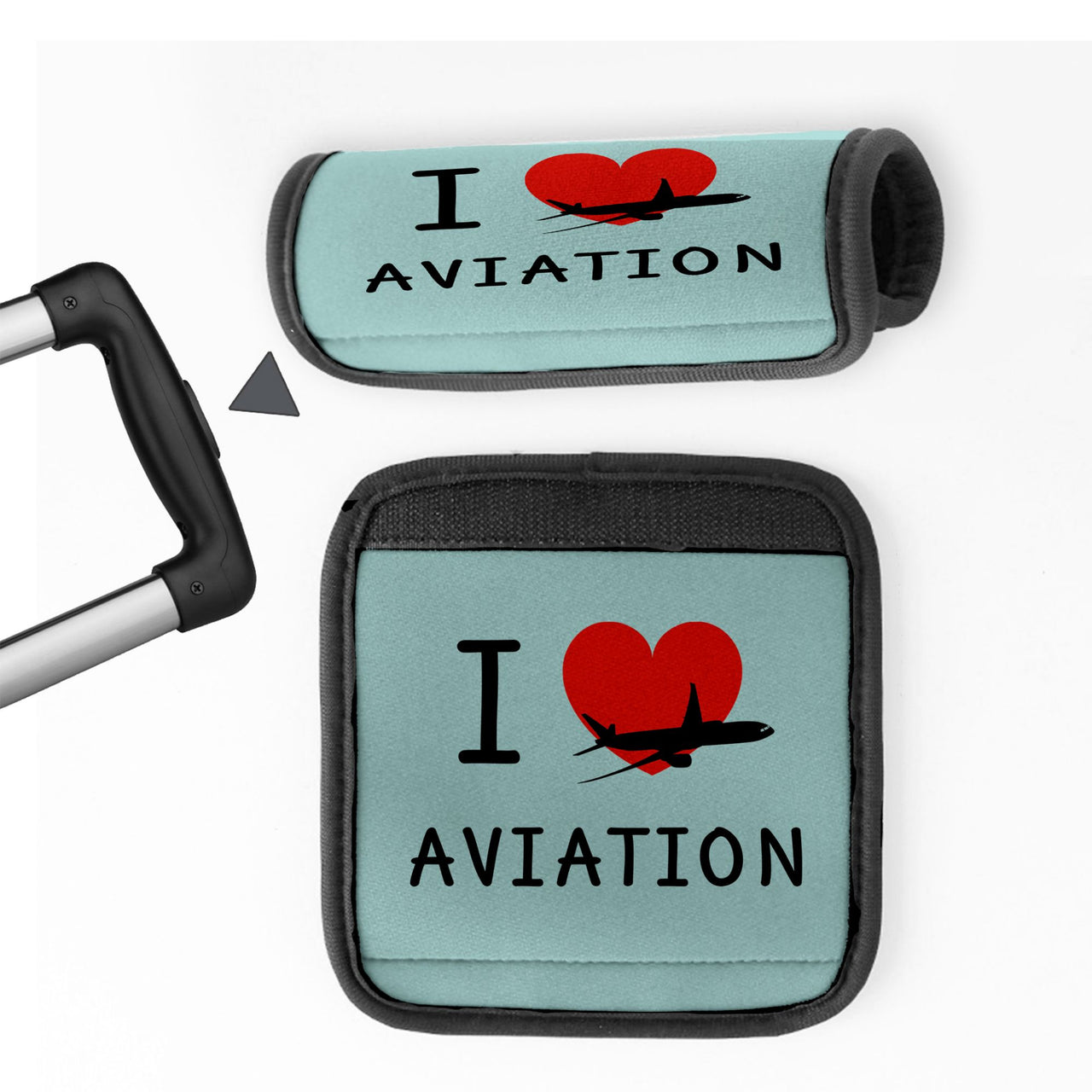 I Love Aviation Designed Neoprene Luggage Handle Covers