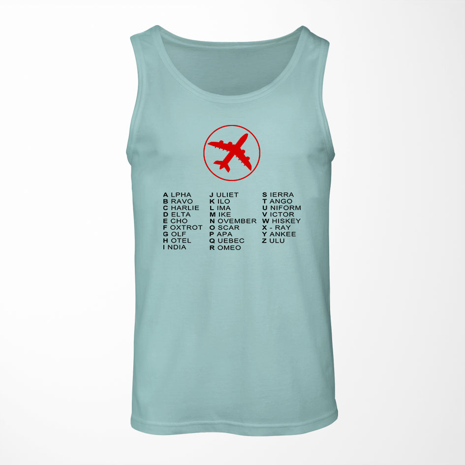 Aviation Alphabet 2 Designed Tank Tops