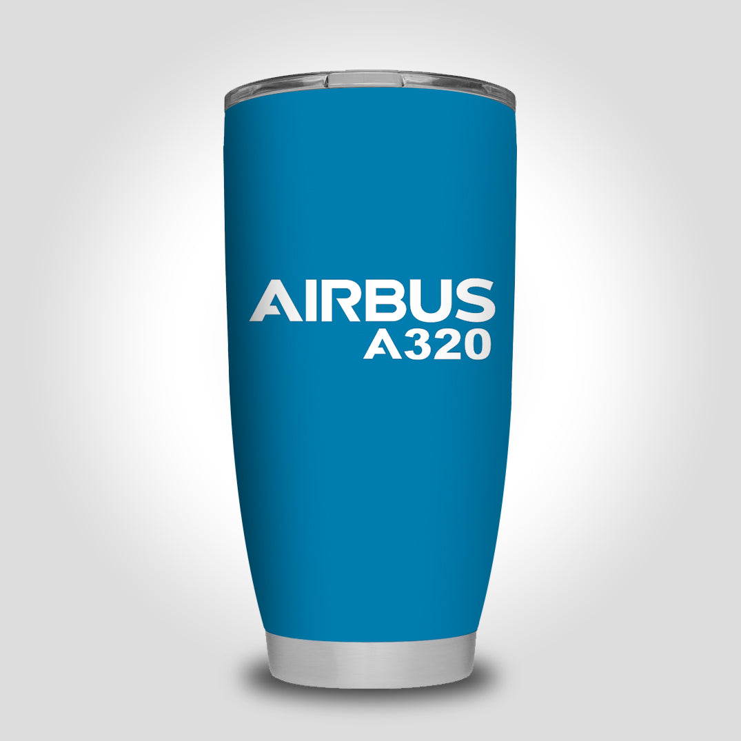 Airbus A320 & Text Designed Tumbler Travel Mugs