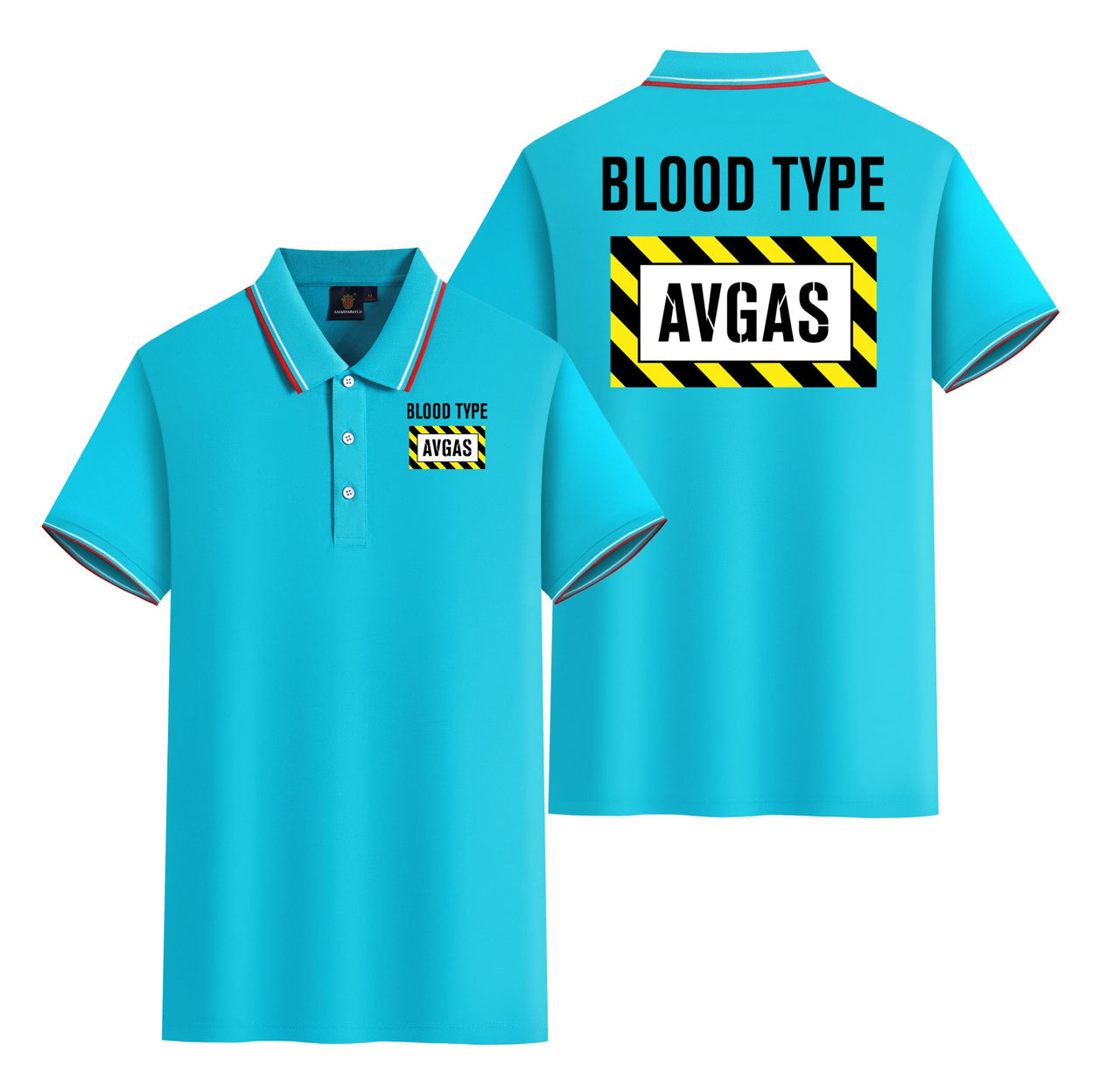 Blood Type AVGAS Designed Stylish Polo T-Shirts (Double-Side)