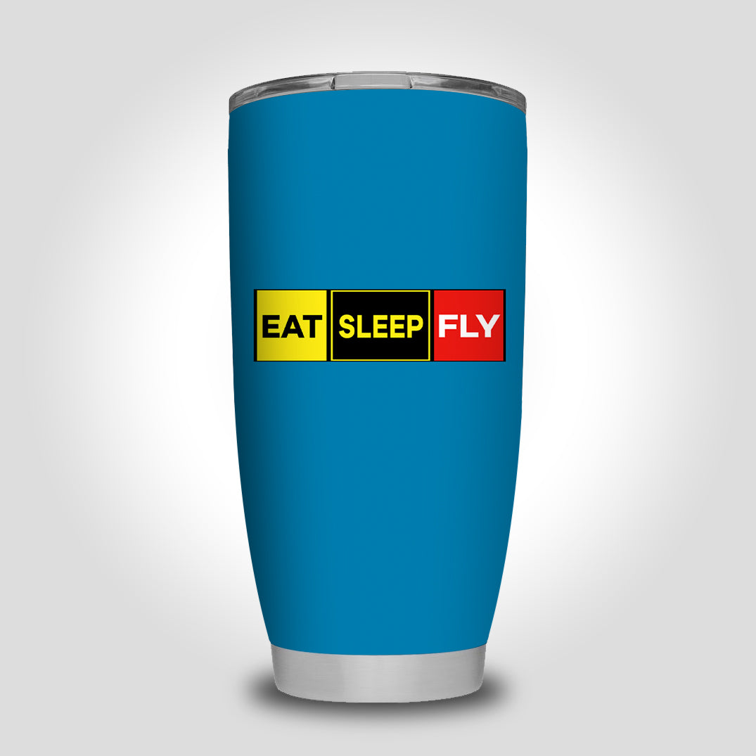 Eat Sleep Fly (Colourful) Designed Tumbler Travel Mugs