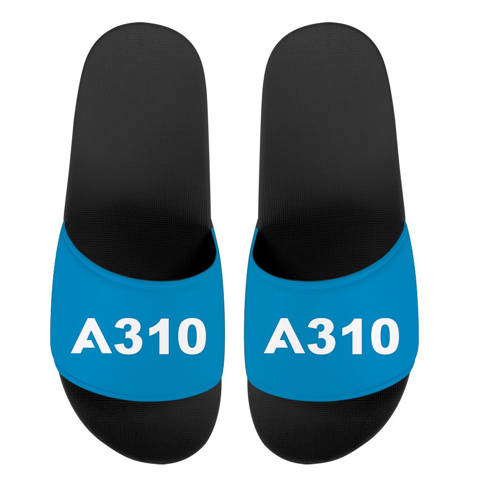 A310 Flat Text Designed Sport Slippers