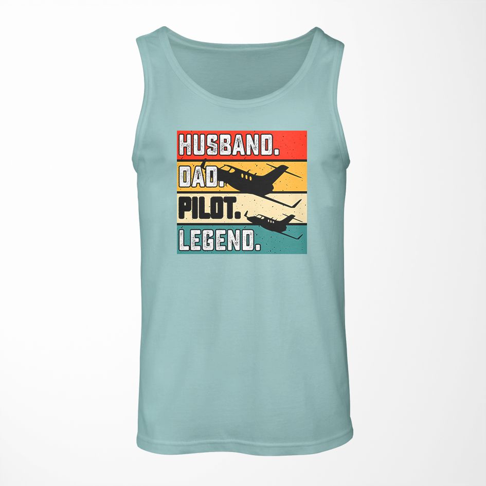 Husband & Dad & Pilot & Legend Designed Tank Tops