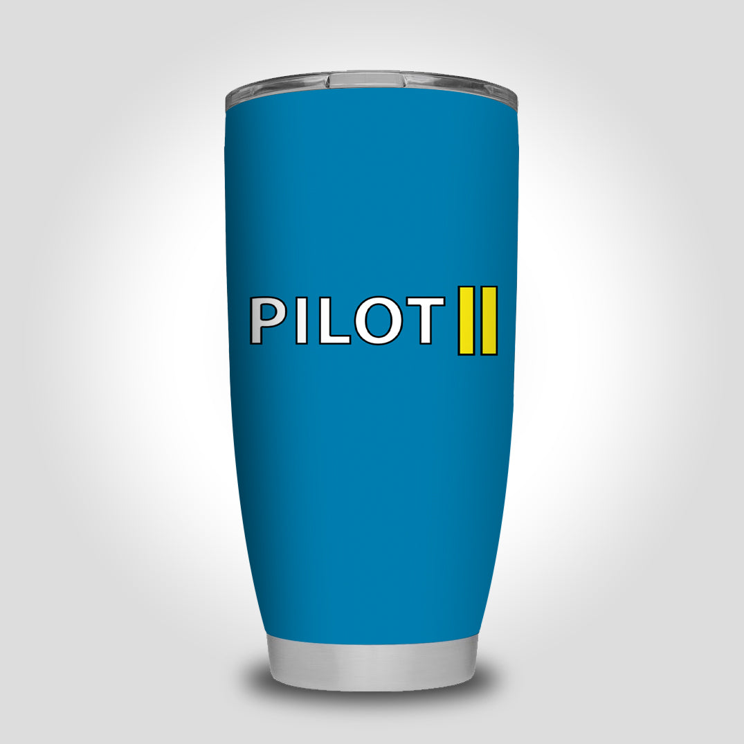 Pilot & Stripes (2 Lines) Designed Tumbler Travel Mugs
