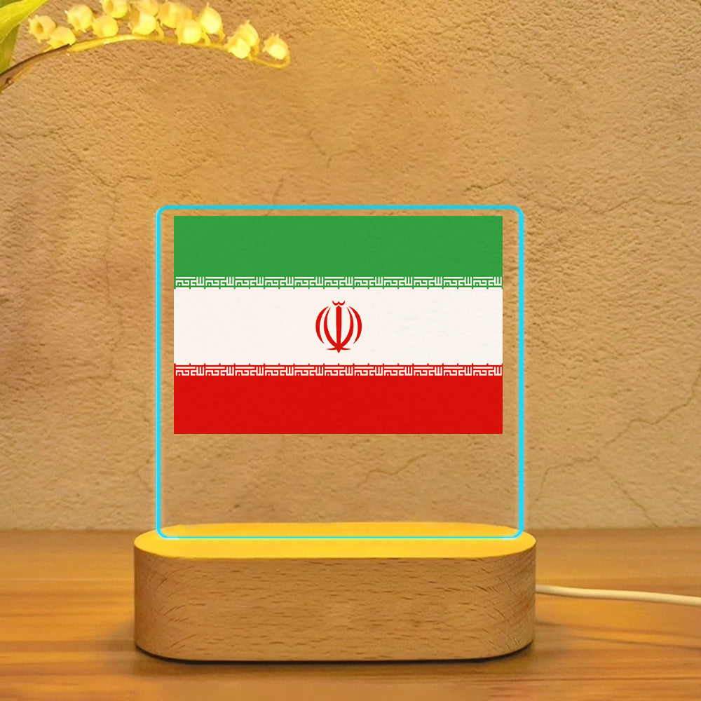 Iran Flag Designed Night Lamp