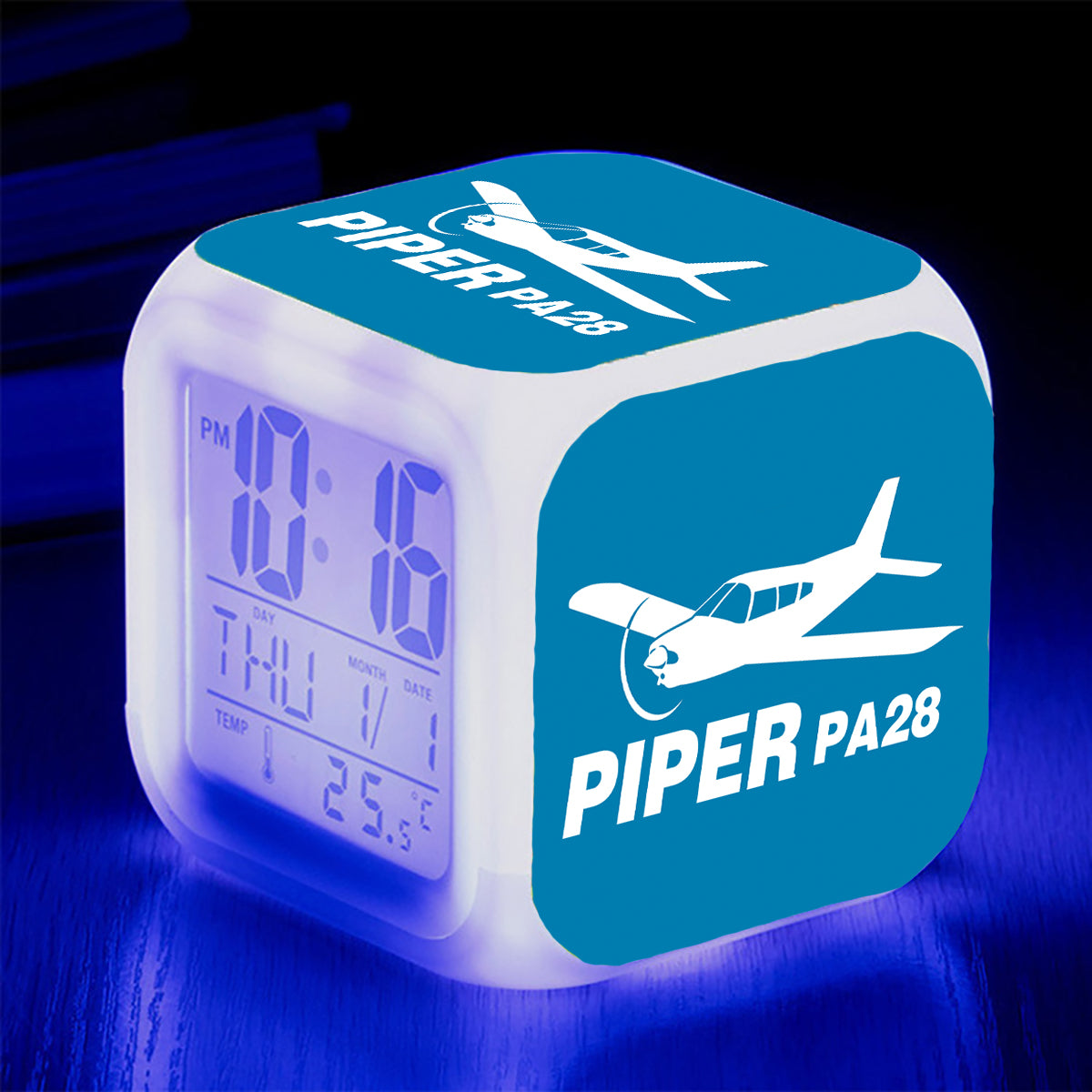 The Piper PA28 Designed "7 Colour" Digital Alarm Clock