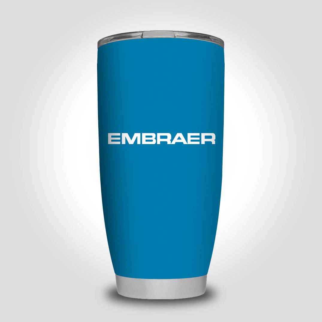 Embraer & Text Designed Tumbler Travel Mugs