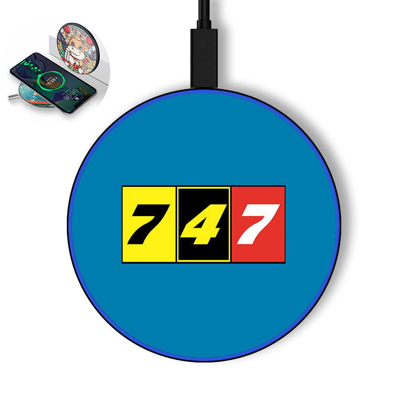 Flat Colourful 747 Designed Wireless Chargers