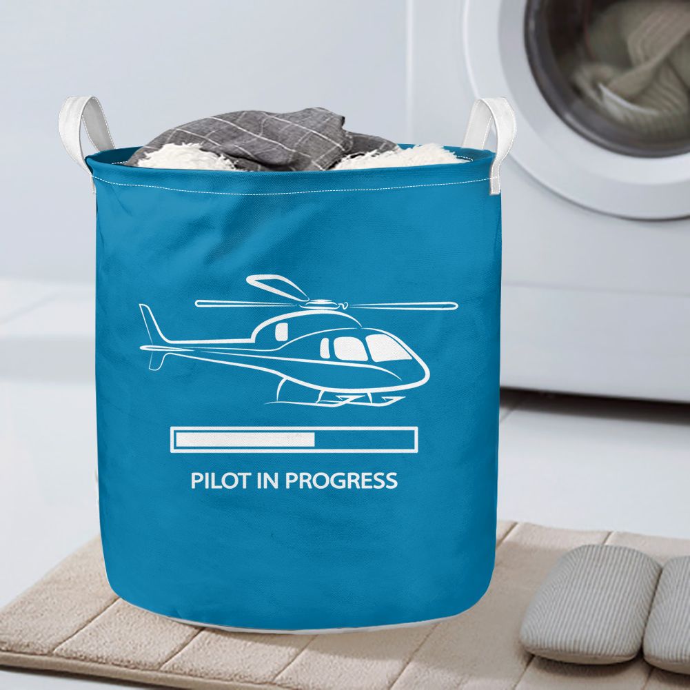 Pilot In Progress (Helicopter) Designed Laundry Baskets