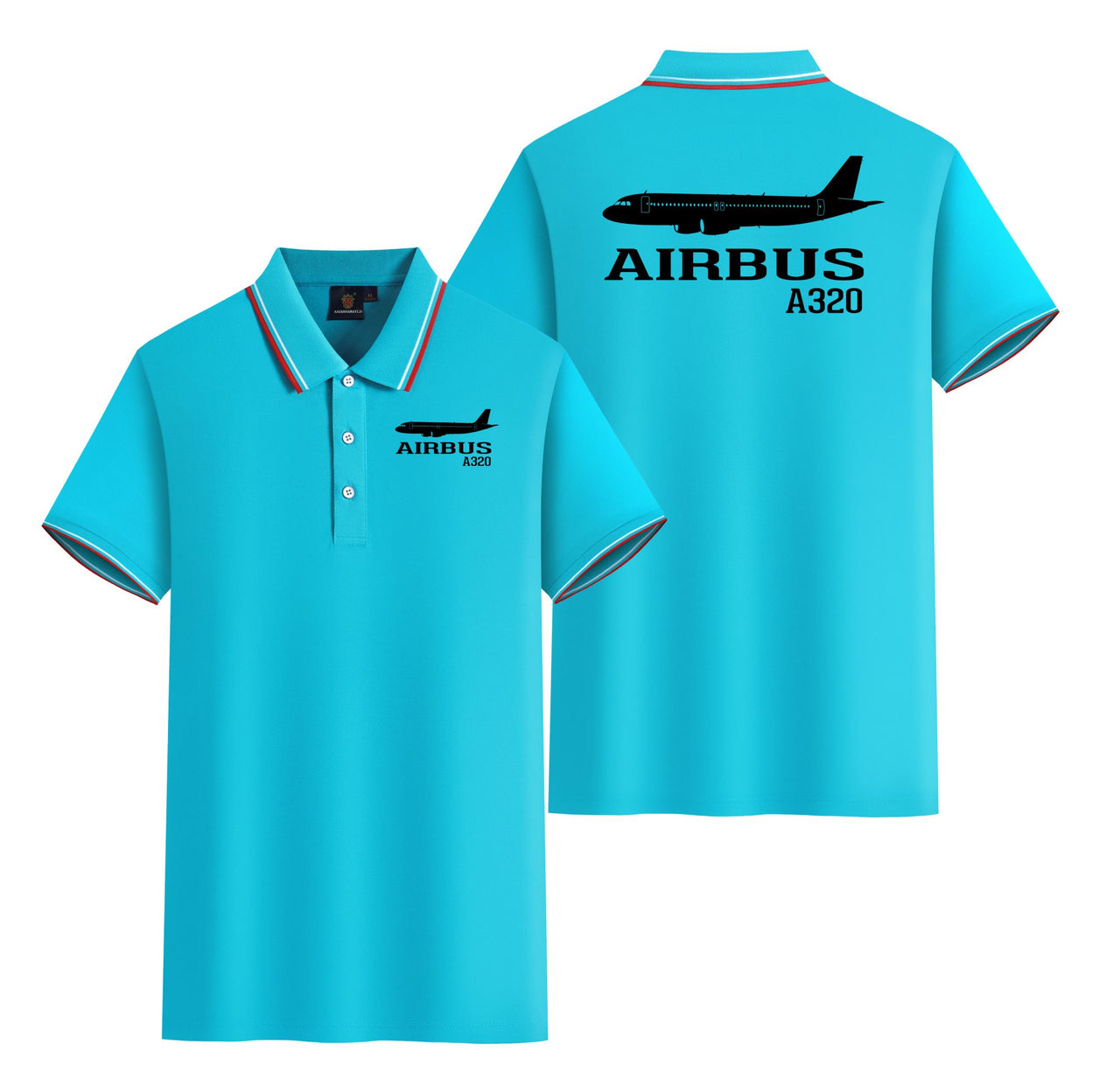Airbus A320 Printed Designed Stylish Polo T-Shirts (Double-Side)