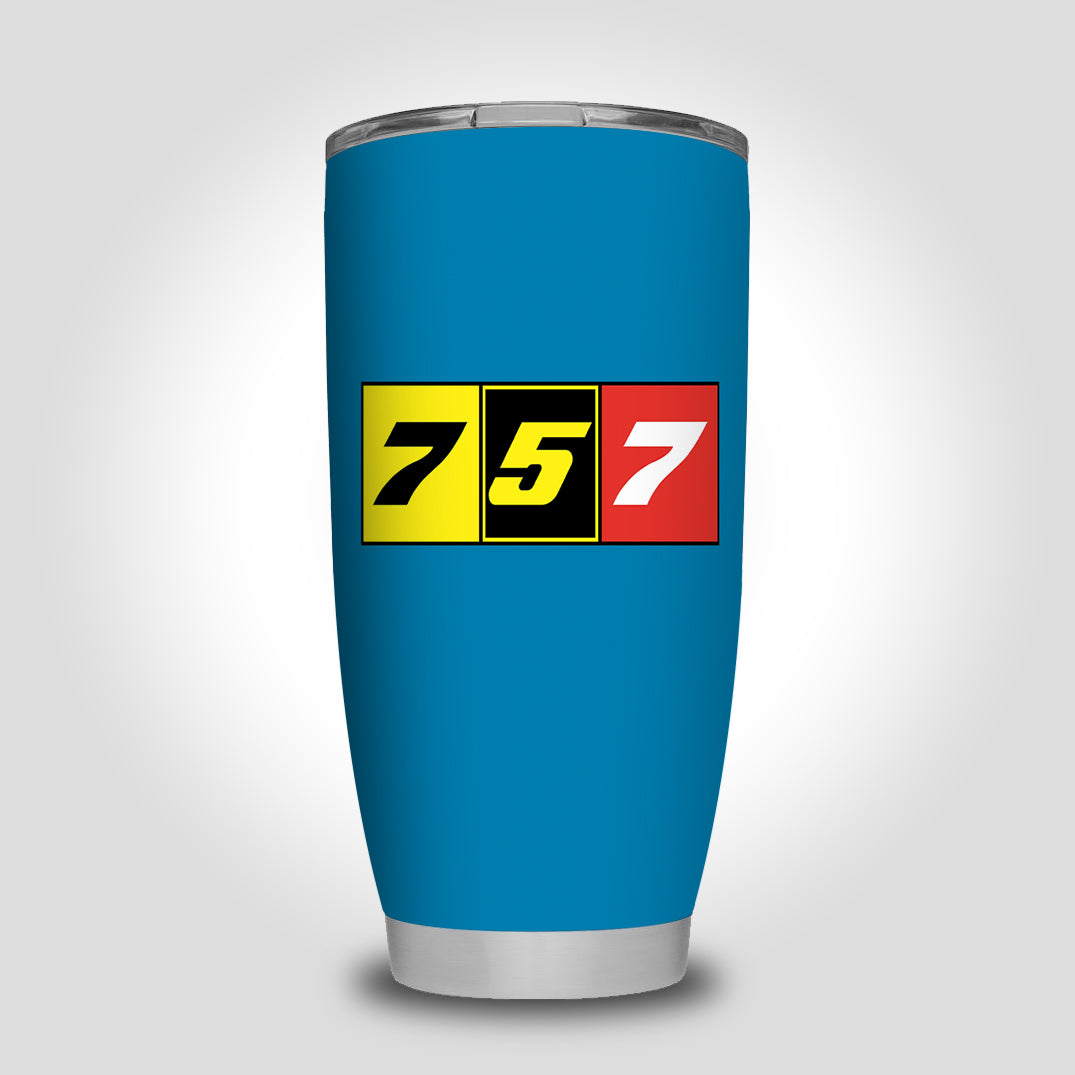 Flat Colourful 757 Designed Tumbler Travel Mugs