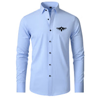 Thumbnail for Fighting Falcon F16 Silhouette Designed Long Sleeve Shirts