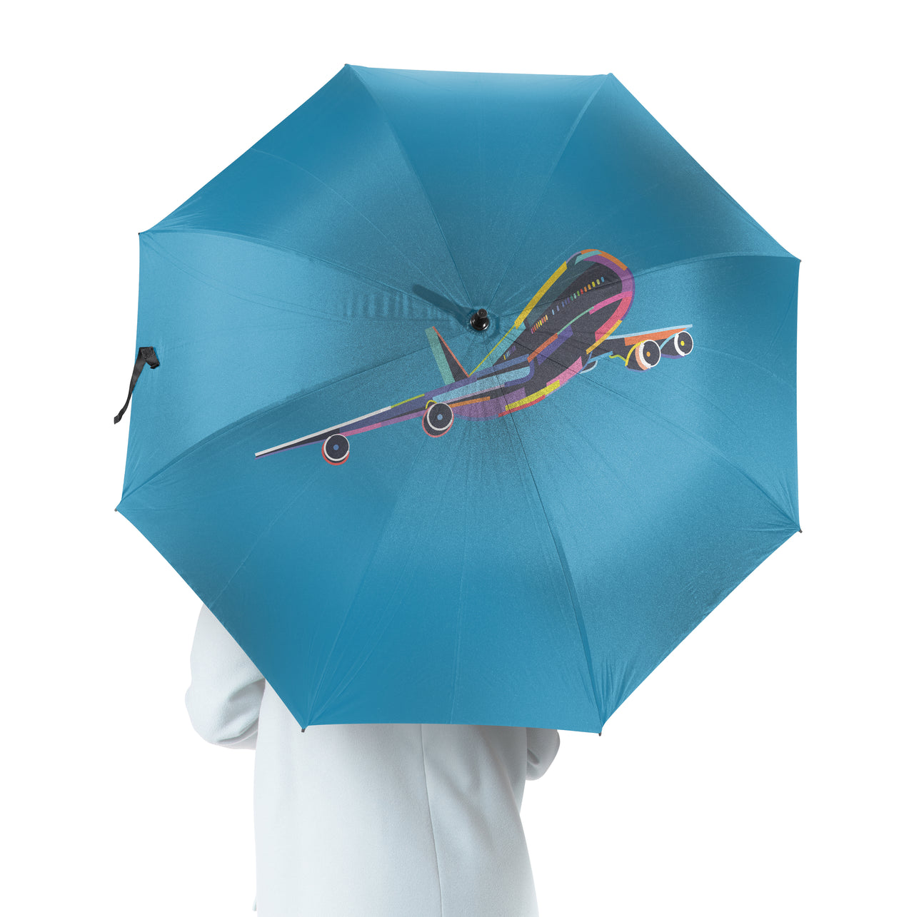Multicolor Airplane Designed Umbrella