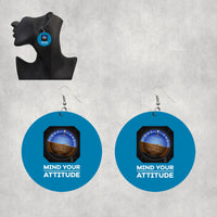 Thumbnail for Mind Your Attitude Designed Wooden Drop Earrings