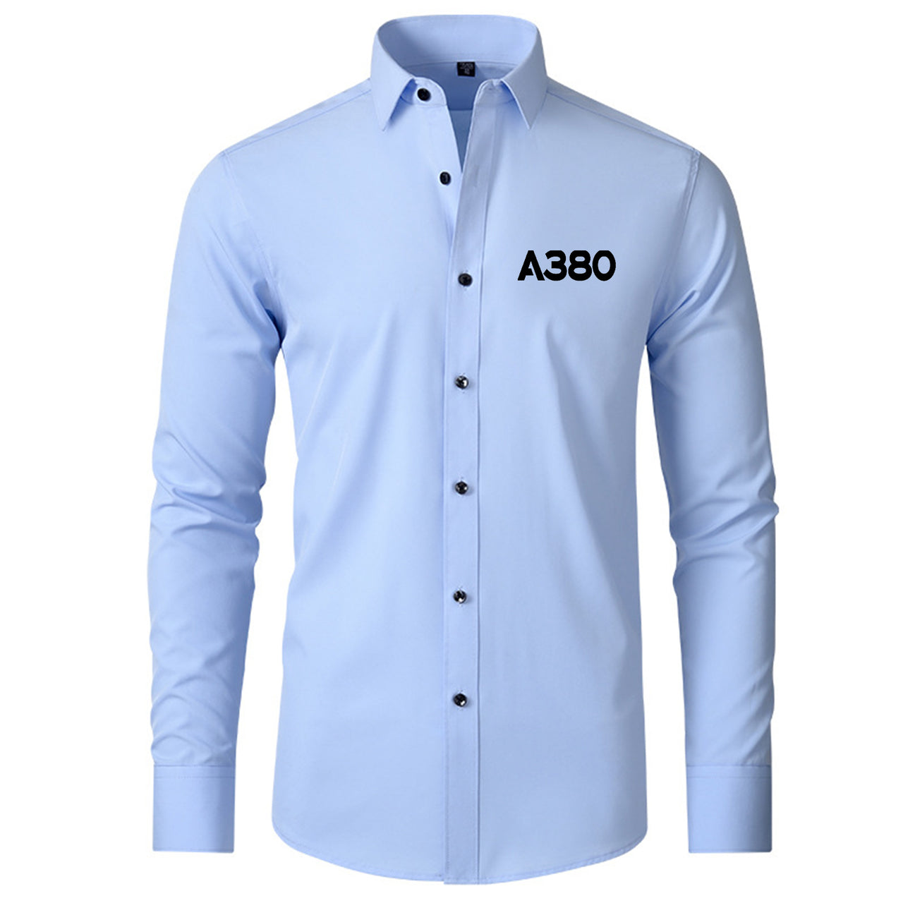 A380 Flat Text Designed Long Sleeve Shirts