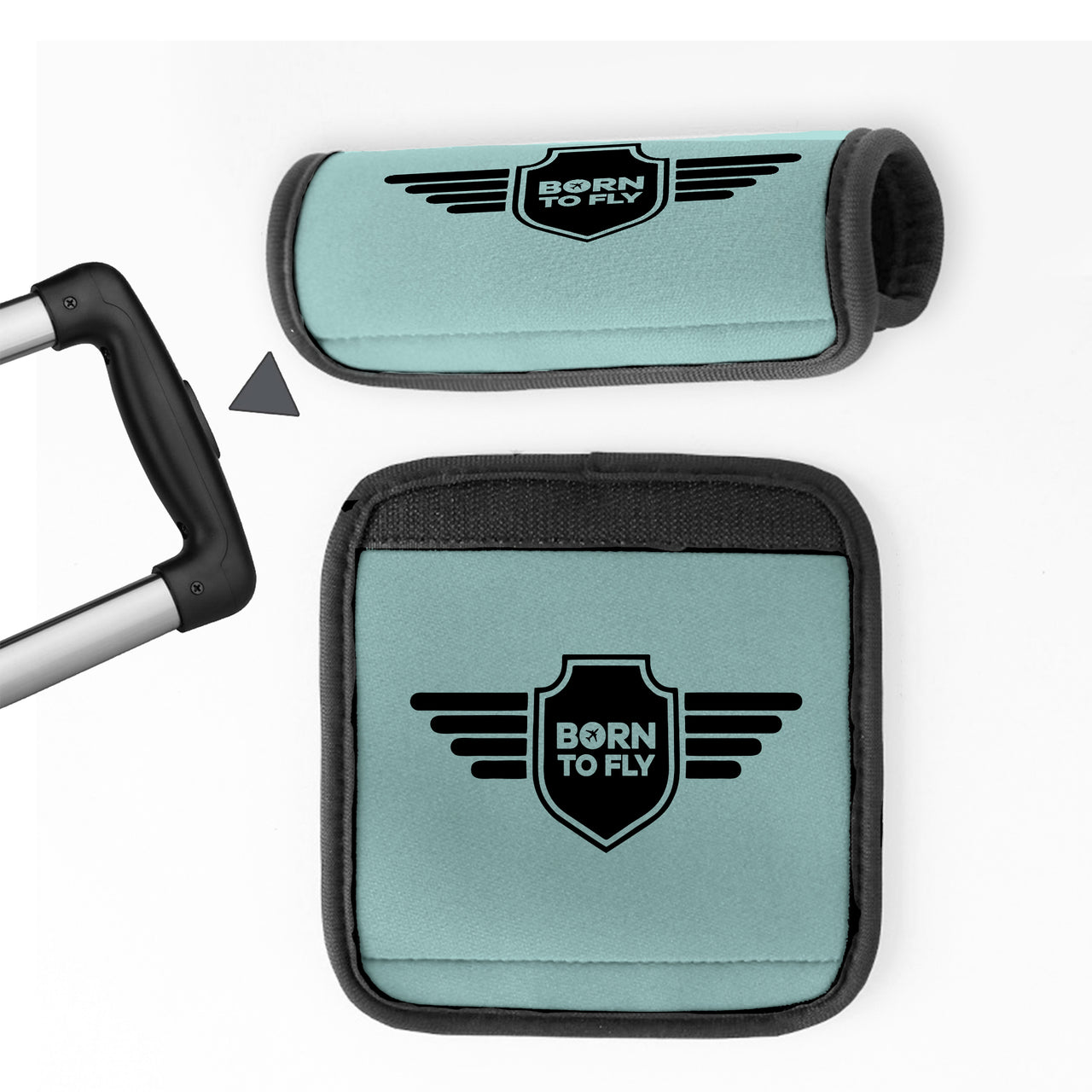 Born To Fly & Badge Designed Neoprene Luggage Handle Covers