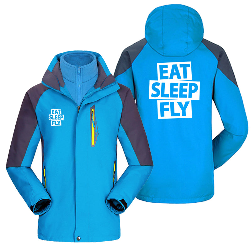 Eat Sleep Fly Designed Thick Skiing Jackets