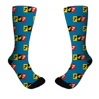 Thumbnail for Flat Colourful 747 Designed Socks