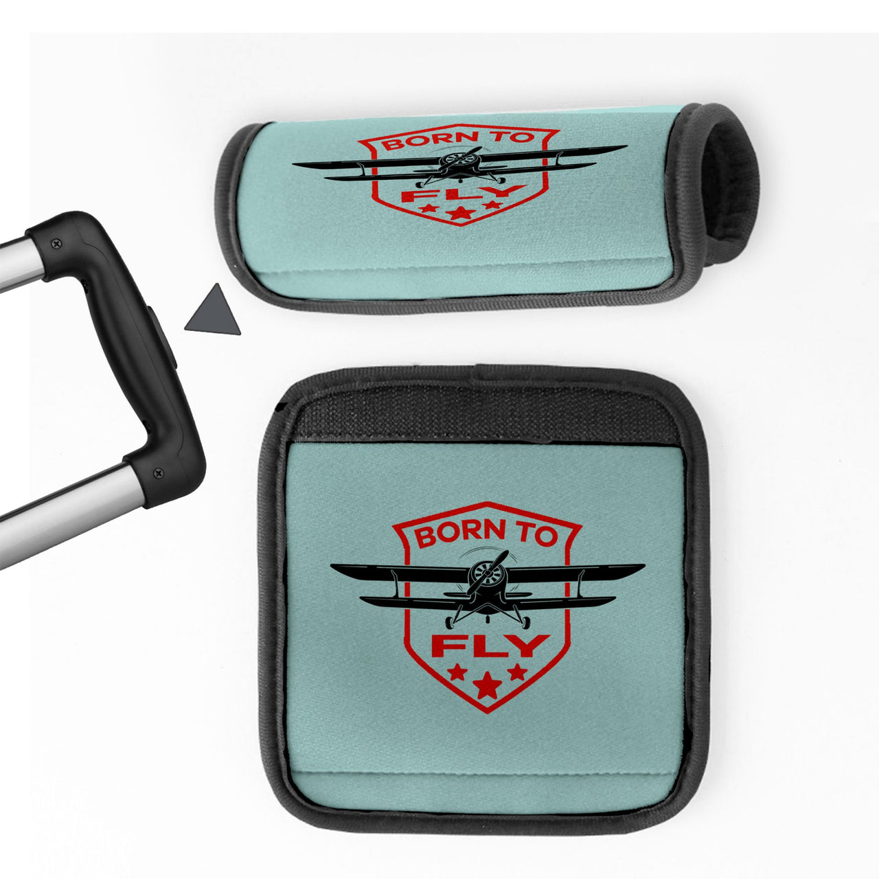 Born To Fly Designed Designed Neoprene Luggage Handle Covers