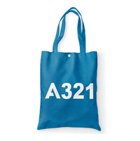 Thumbnail for A321 Flat Text Designed Tote Bags