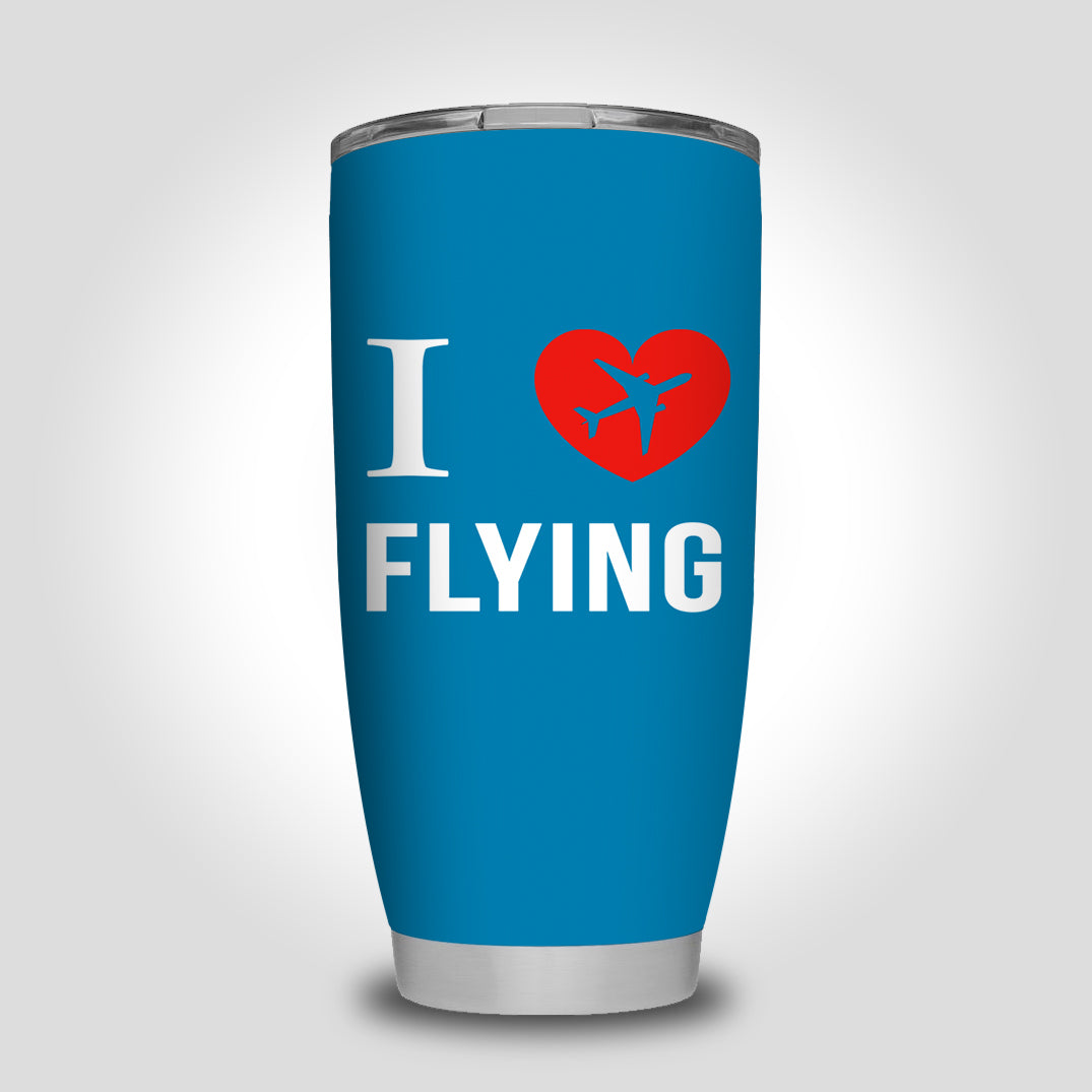 I Love Flying Designed Tumbler Travel Mugs
