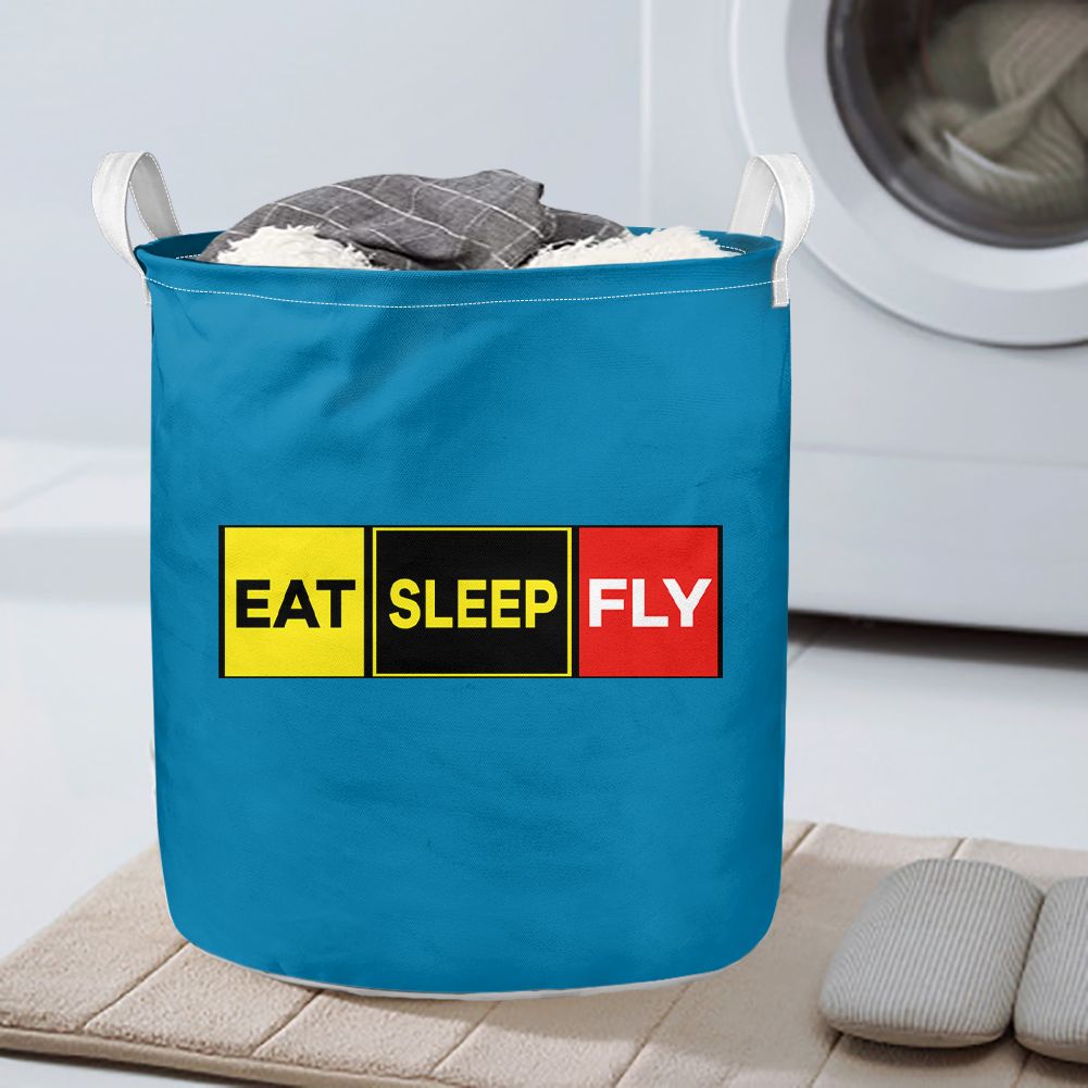 Eat Sleep Fly (Colourful) Designed Laundry Baskets